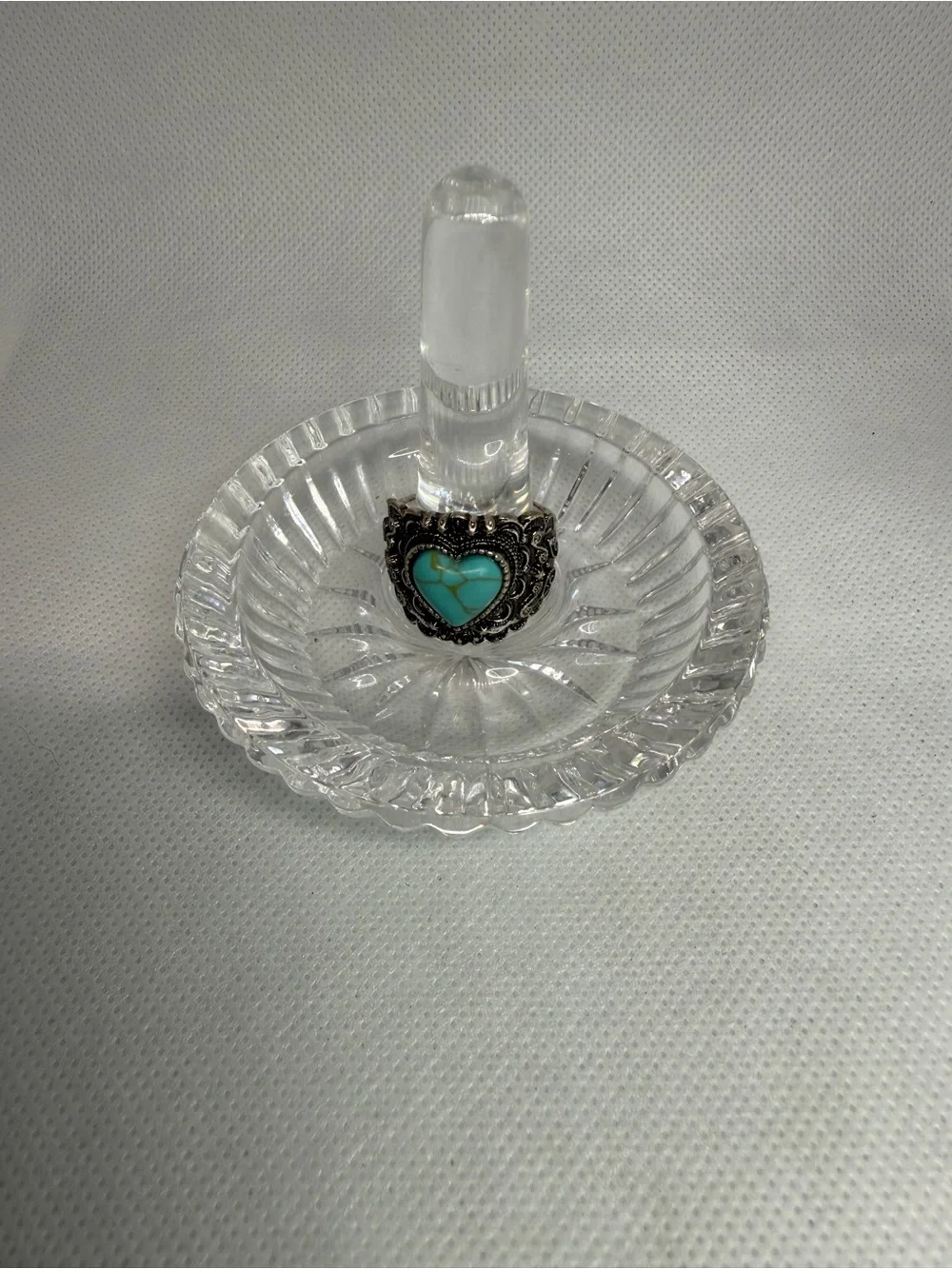 Crystal Ring Holder Dish 3 X 2.75 IN Clear. Vintage.